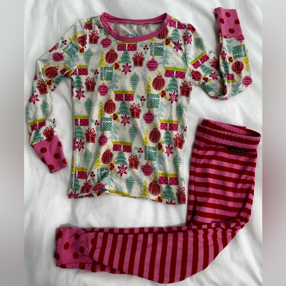 Matilda Jane Festive Holiday Pink and Red Pajama Set